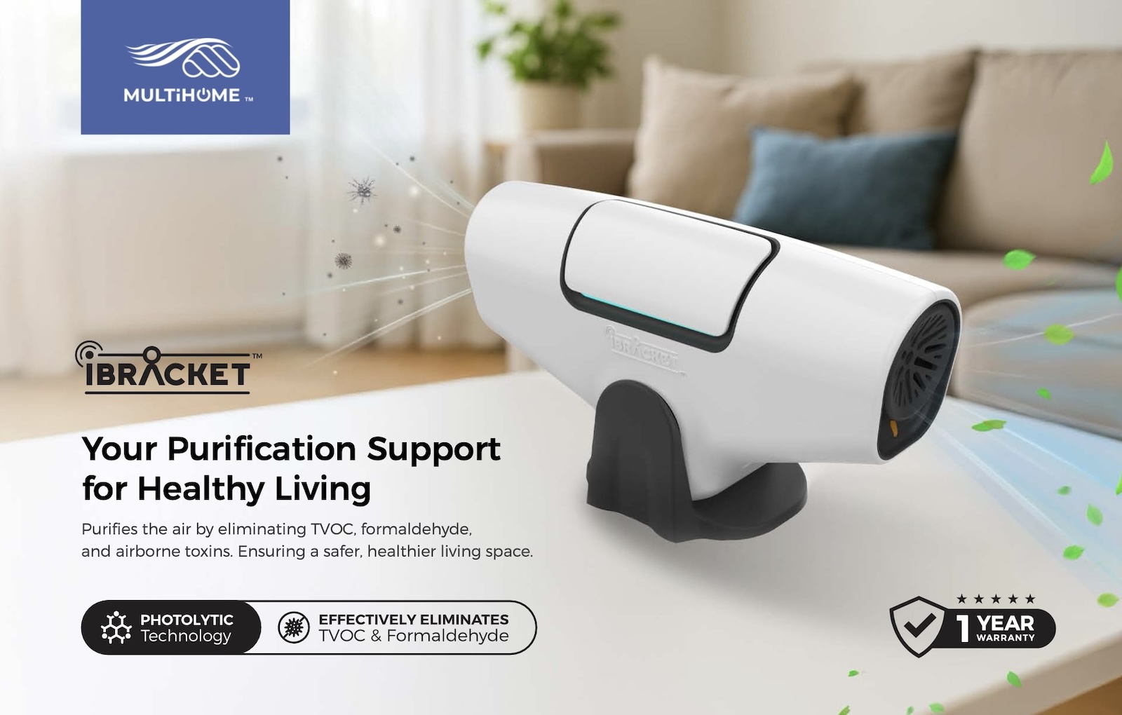 iBracket空气小霸王 - The device that eliminates formaldehyde, representing protection and opportunity